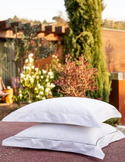 1000 FIOS - Fronhas P/ almofadas de dormir 100% algodão cetim branco C/ rolinho