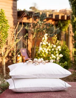 500 FIOS - Fronhas P/ almofadas de dormir 100% algodão cetim branco C/ rolinho