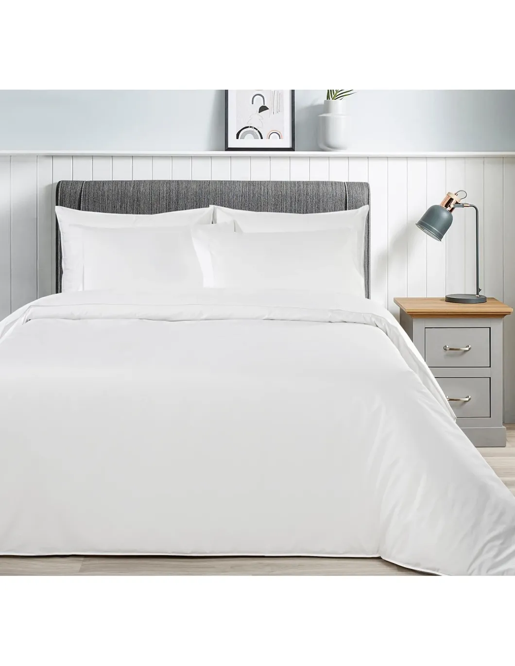 800 Fios - Jogo de lençóis 100% algodão cetim branco