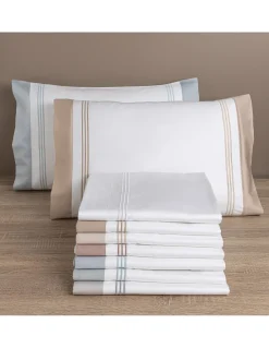 500 Fios - Jogo de lençóis 100% algodão cetim branco - Linea Varsóvia