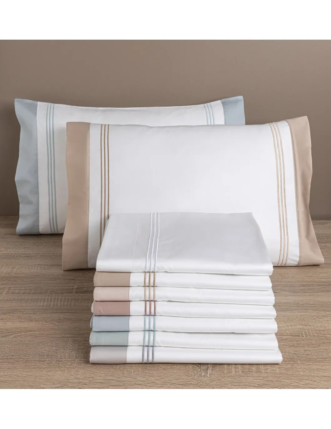 500 Fios - Jogo de lençóis 100% algodão cetim branco - Linea Varsóvia