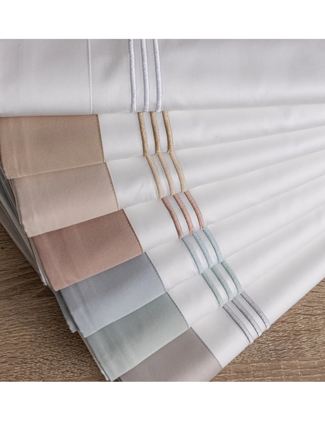 500 Fios - Jogo de lençóis 100% algodão cetim branco - Linea Varsóvia