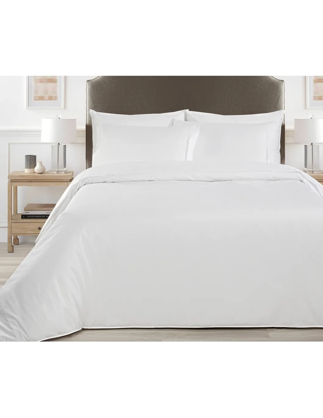 500 Fios - Jogo de lençóis 100% algodão cetim branco