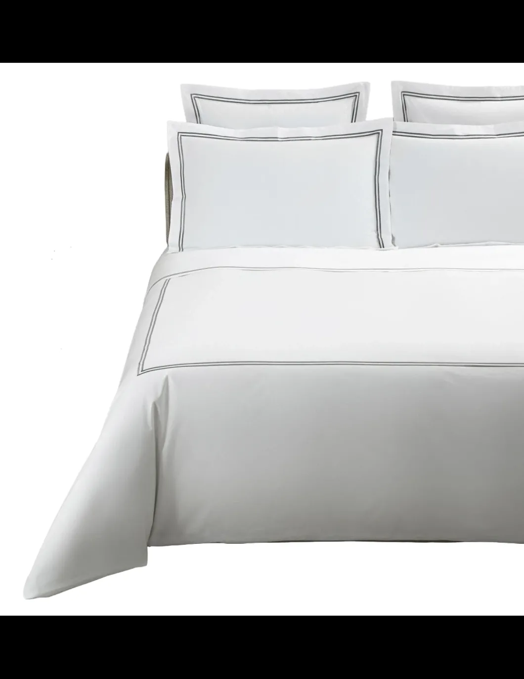 700 Fios - Jogo de saco P/ Edredão - Tecido 100% algodão PIMA percal branco - Rolinho Duplo