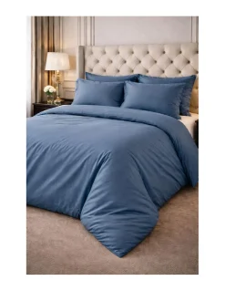 200 Fios - 240x220 cm - saco P/ Edredão - Tecido 100% algodão percal lavado 200 fios azul petroleo
