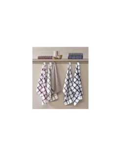 4 Panos de cozinha tela 70x50 cm - Panos cozinha 100% algodão 270 gr.- CHECKS Lasa Home