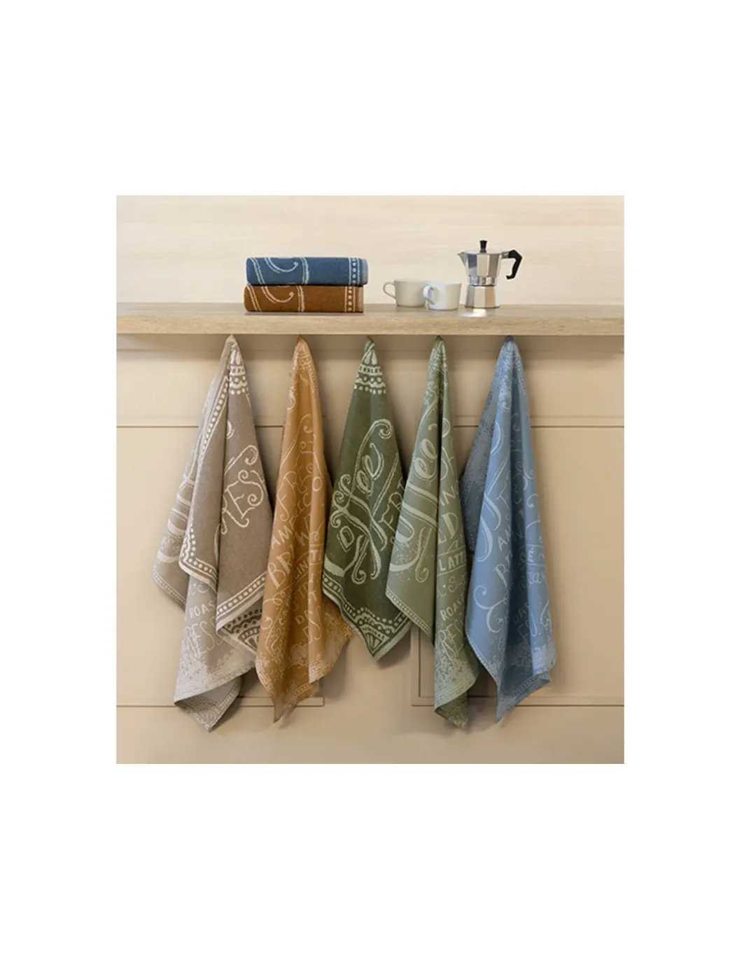 4 Panos de cozinha tela 70x50 cm - Panos cozinha 100% algodão 270 gr.- Coffee Fresh Lasa Home