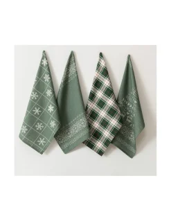 4 Panos de cozinha tela 70x50 cm - Panos cozinha 100% algodão 270 gr.- FOREST Lasa Home