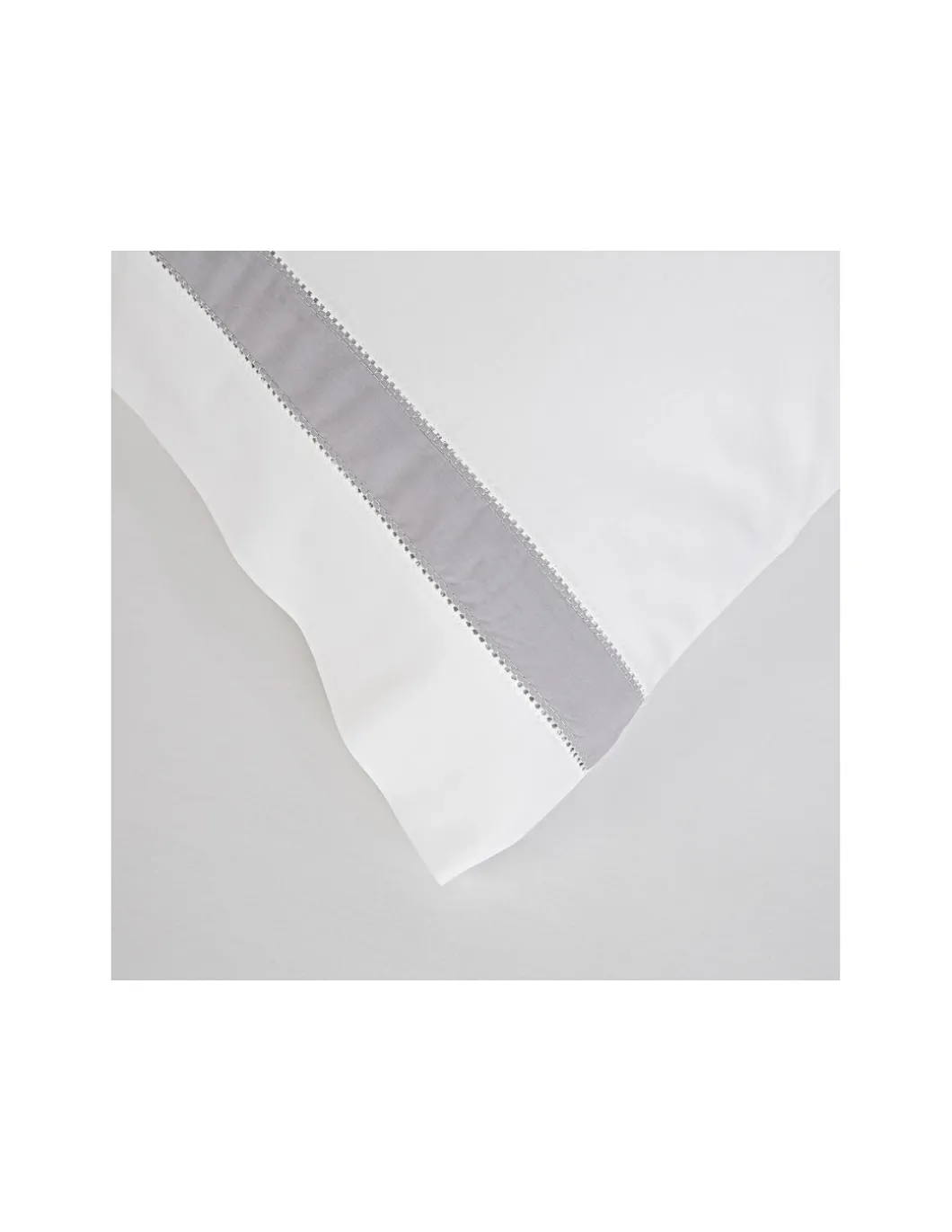 BRANCO / BRANCO C/ BARRA CINZA Jogo de lençóis 100% algodão penteado cetim 500 fios