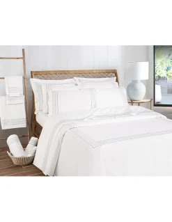 Cama 105x200 cm - 1000 Fios - Jogo de lençóis 100% algodão cetim branco - Rolex