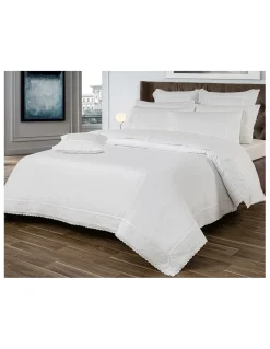 Cama 200x200 cm - 500 Fios - Jogo de lençóis 100% algodão cetim branco