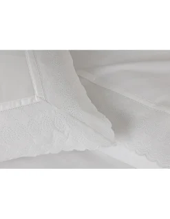 Cama 200x200 cm - 500 Fios - Jogo de lençóis 100% algodão cetim branco