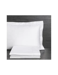 Cama 90x200 cm - 600 Fios - Jogo de lençóis 100% algodão cetim branco