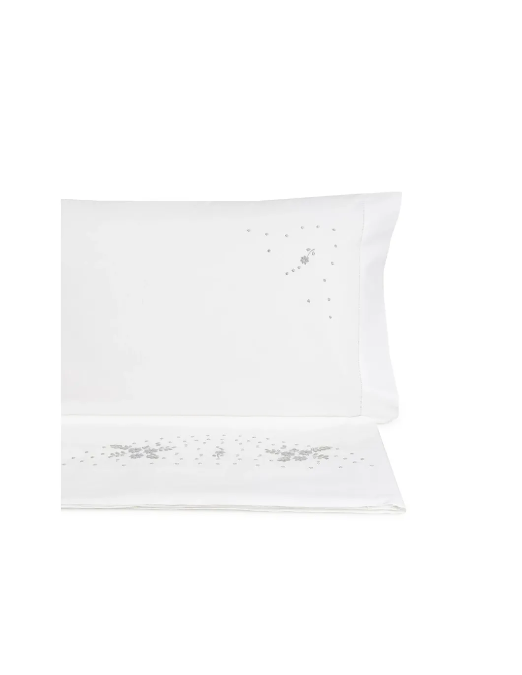 Cama 200x200 cm - Jogo de lençóis bordados da lixa - 100% algodão percal 200 fios