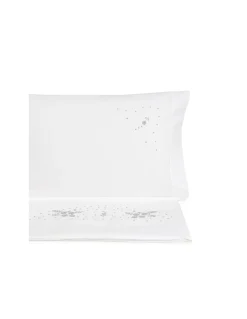 Cama 150x200 cm - Jogo de lençóis bordados da lixa - 100% algodão percal 200 fios