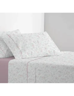 Cama 180x200+30 cm - Jogo de lençóis - Tecido 100% algodão percal 200 fios - Coelima
