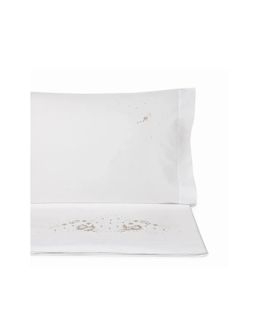 Cama 200x200 cm - Jogo de lençóis bordados da lixa - 100% algodão percal 200 fios