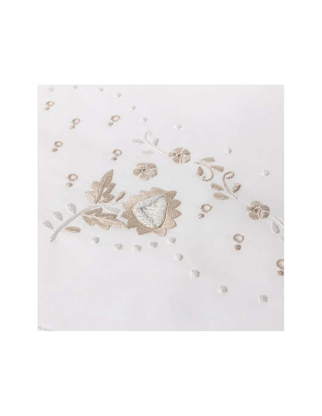 Cama 200x200 cm - Jogo de lençóis bordados da lixa - 100% algodão percal 200 fios