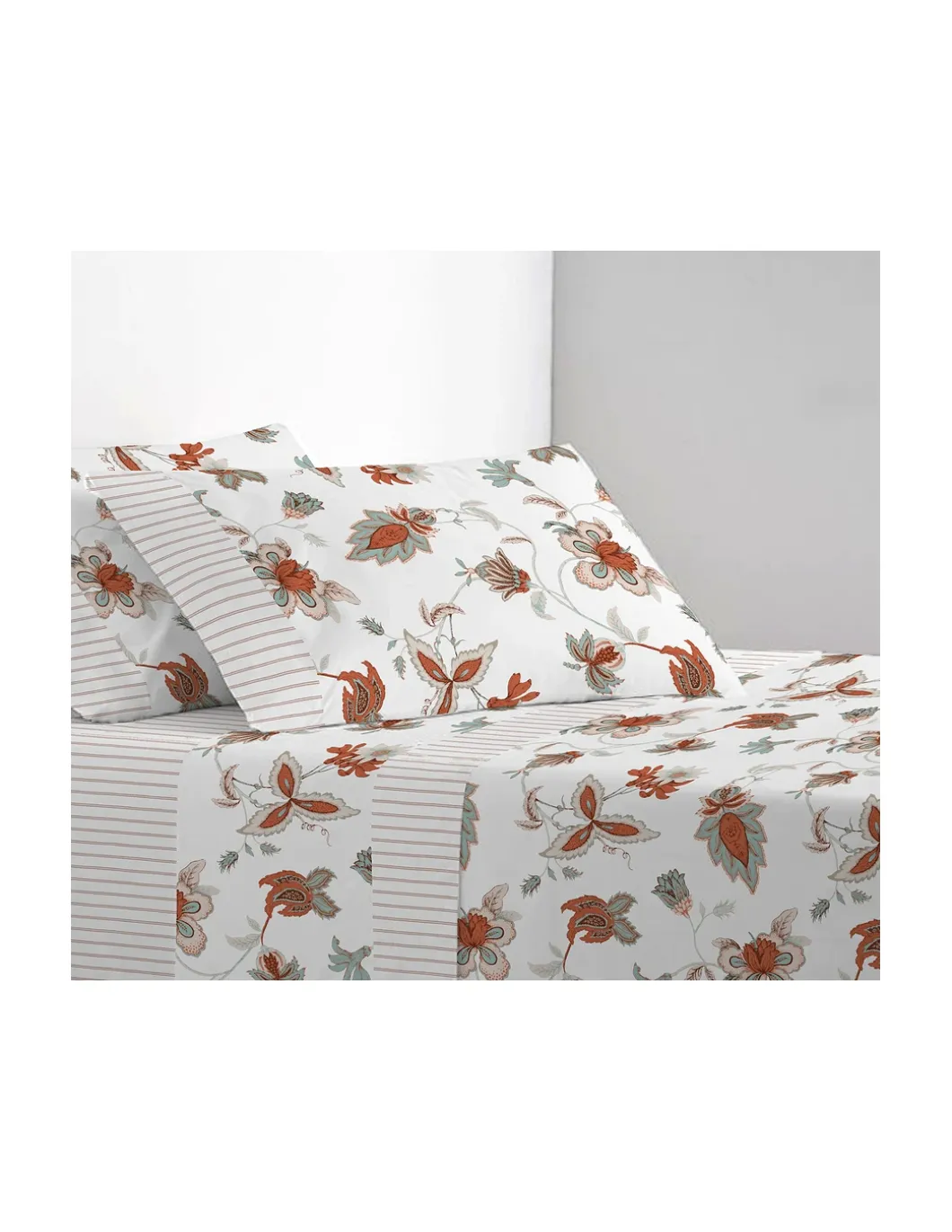 Cama 180x200+30 cm - Jogo de lençóis - Tecido 100% algodão percal 200 fios - Coelima