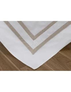 Cama 160x200 cm - Percal 400 Fios - Jogos de lençóis cor branco - Premium Eliot