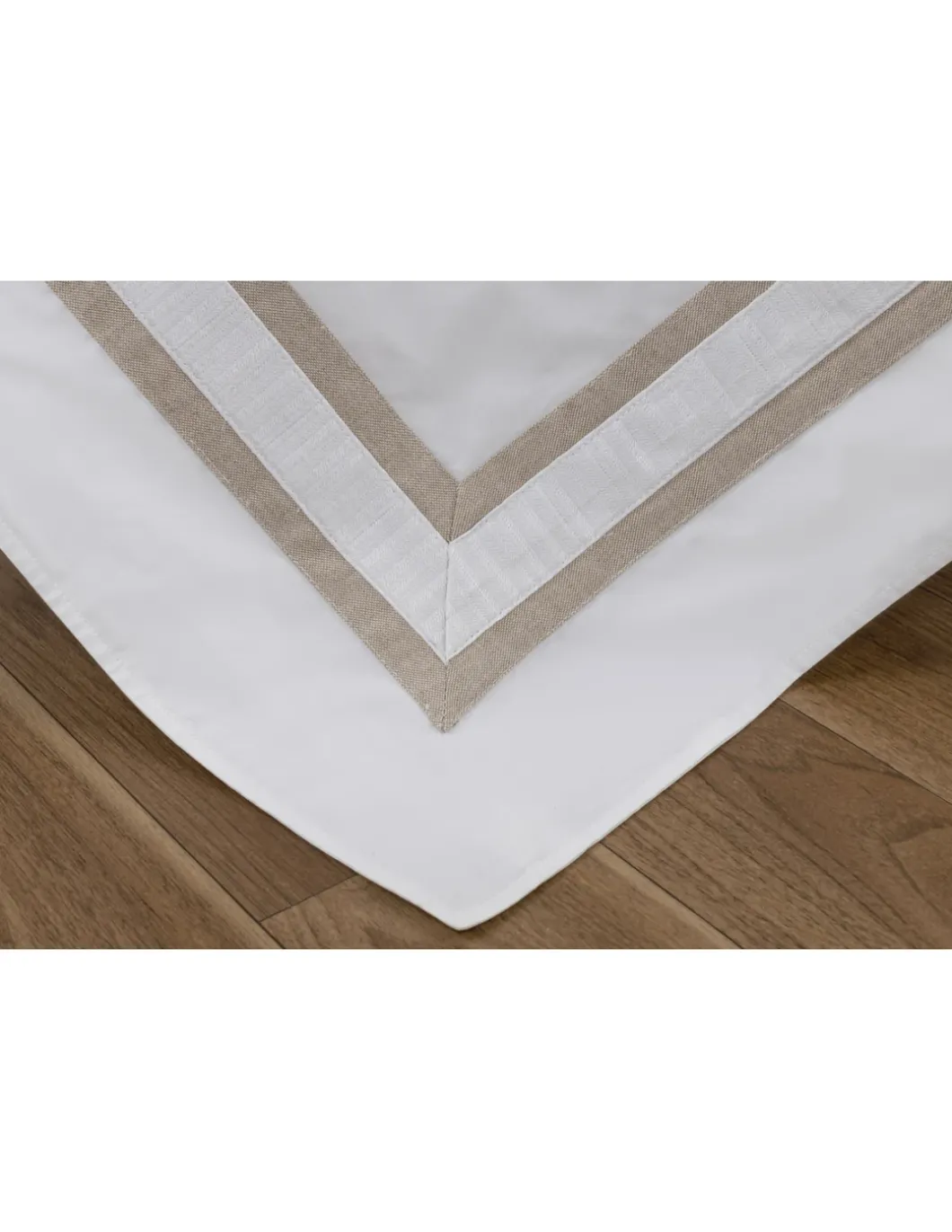 Cama 160x200 cm - Percal 400 Fios - Jogos de lençóis cor branco - Premium Eliot