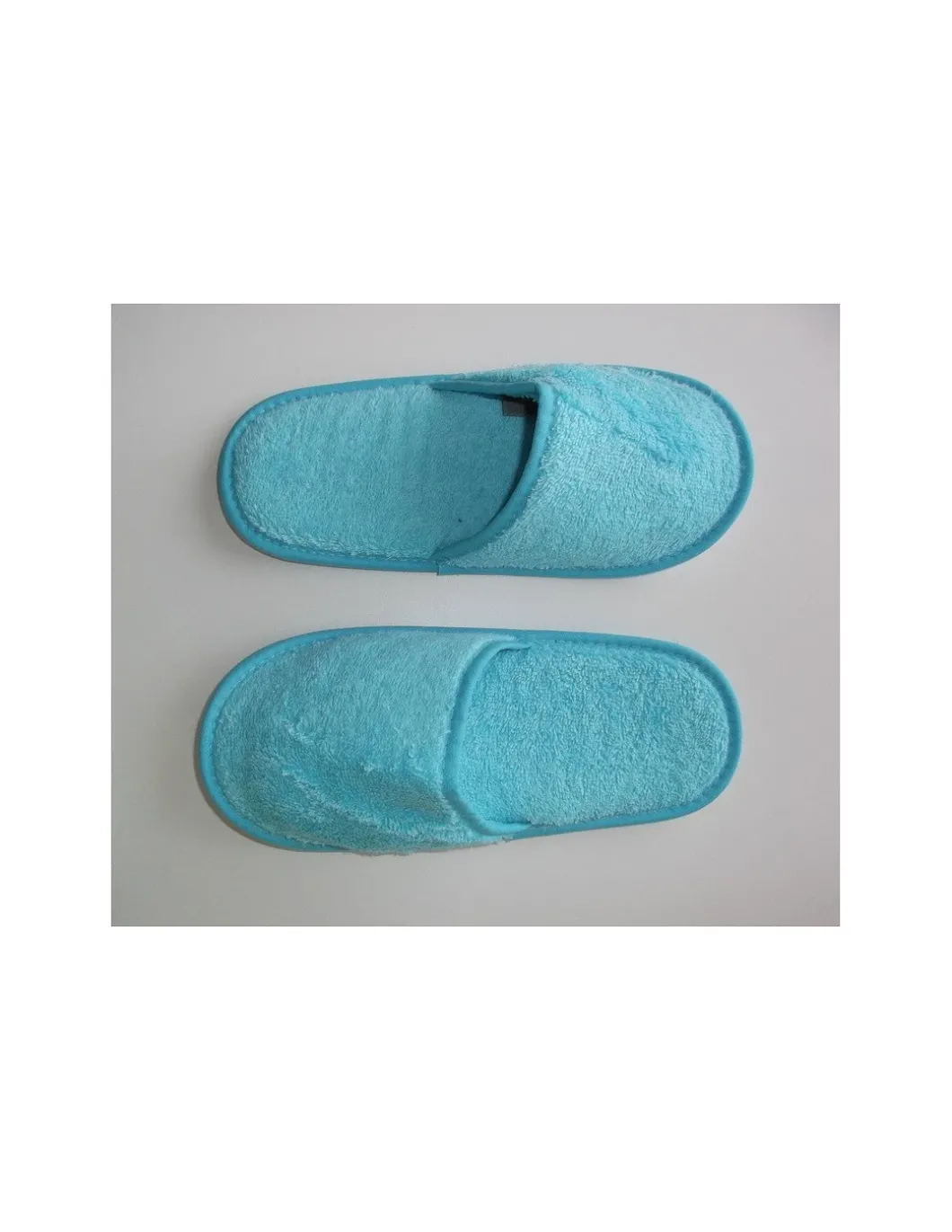 CHINELOS DE BANHO EM ALGODÃO PENTEADO EXTRA SUAVE COR azul turquesa - Portugal Natura