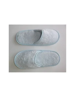 chinelos de banho em algodão penteado extra suave cor azul pastel - Portugal Natura