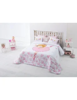 Edredom infantil bailarina - Edredom infantil rosa com almofadas