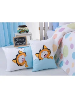 Edredom infantil Fred - Edredom infantil azul com almofadas