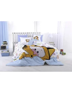 Edredom infantil Fred - Edredom infantil azul com almofadas