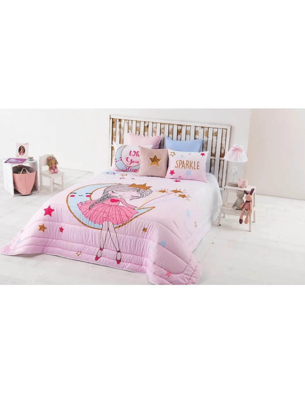 Edredom infantil Lua - Edredom infantil com almofadas