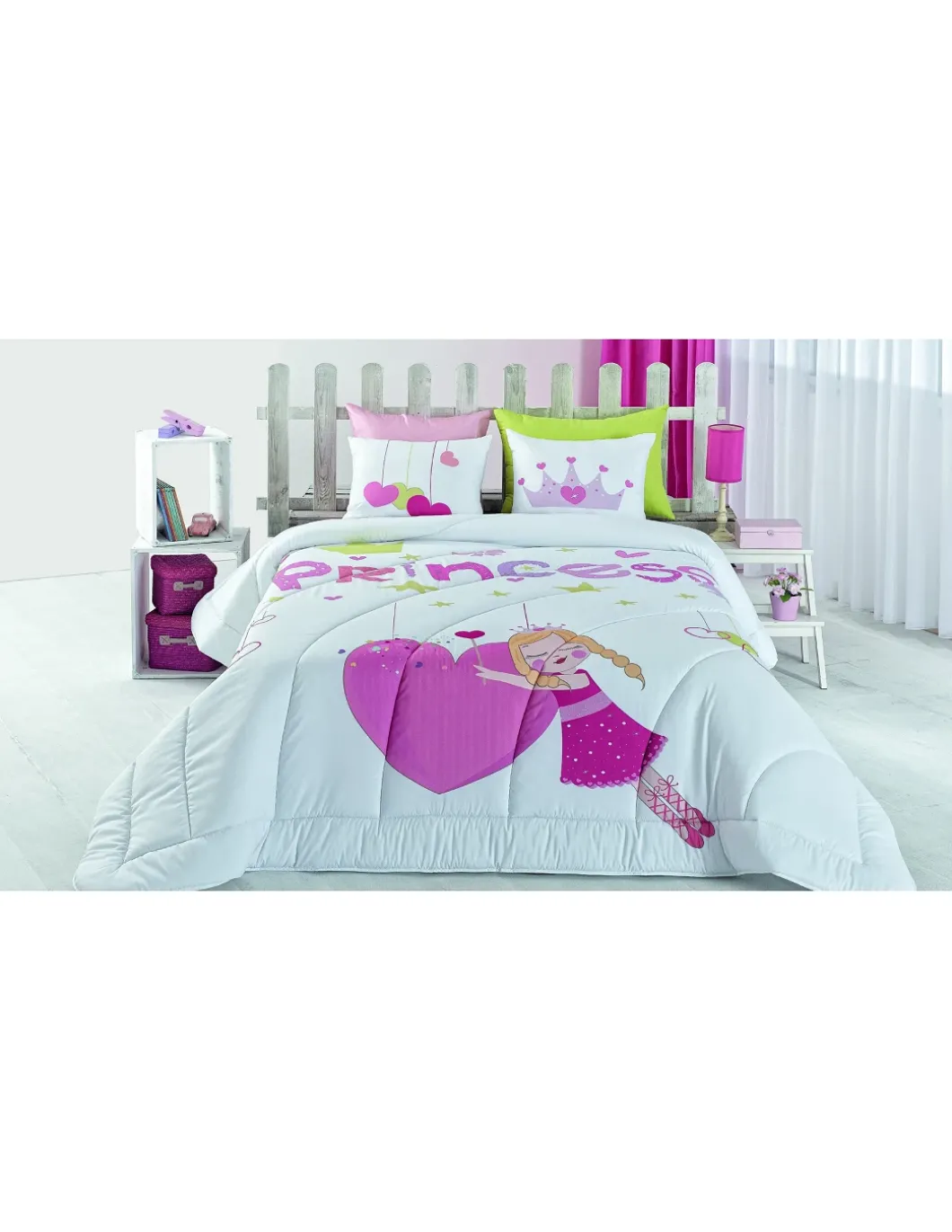 Edredom infantil Princess - Edredom infantil com almofadas