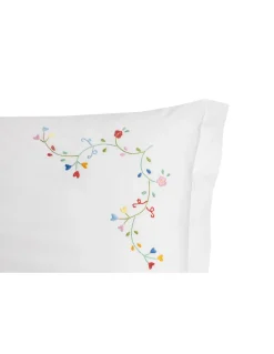 Jogo de lençóis bordados da lixa - 100% algodão percal 200 fios