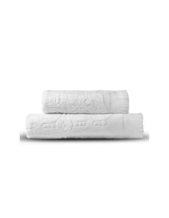 Jogo de toalhas de banho jacquard com franjas - 100% algodão