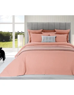 JOGO SACO CAMA TEXTURA FAVO - COR ROSA