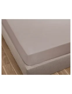 lençol de baixo ajustável 150x200 + 30 cm - Lençol capa cama 150 - Lençol taupe algodão percal