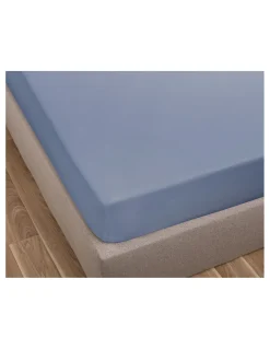 lençol de baixo ajustável 105x200 + 30 cm - Lençol capa cama 105 - Lençol azul algodão percal