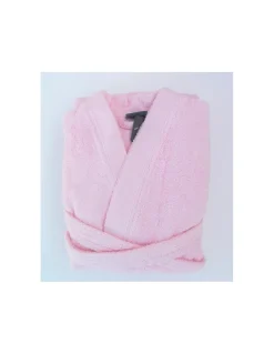 Robe kimono de mulher 100% algodão penteado em rosa bebé