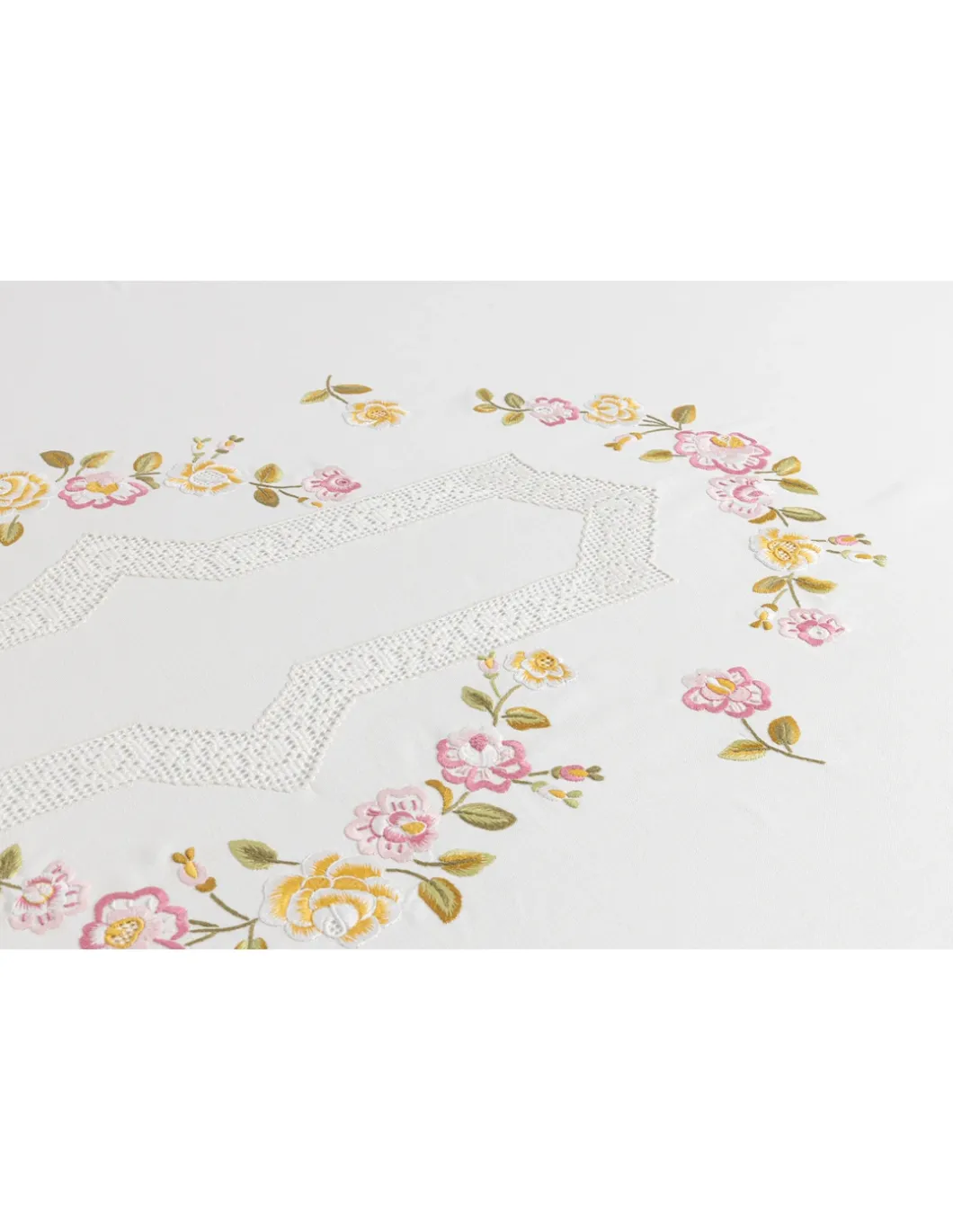 Toalha de mesa de linho bordada a mão 180x350 cm