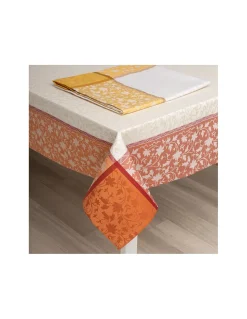 Toalhas de mesa anti nódoas 100% algodão - CANTATA TELHA da Fateba