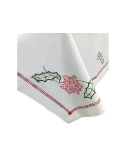 Toalhas de mesa de linho bordada a mão - Toalha de mesa de natal - Bordados da Lixa