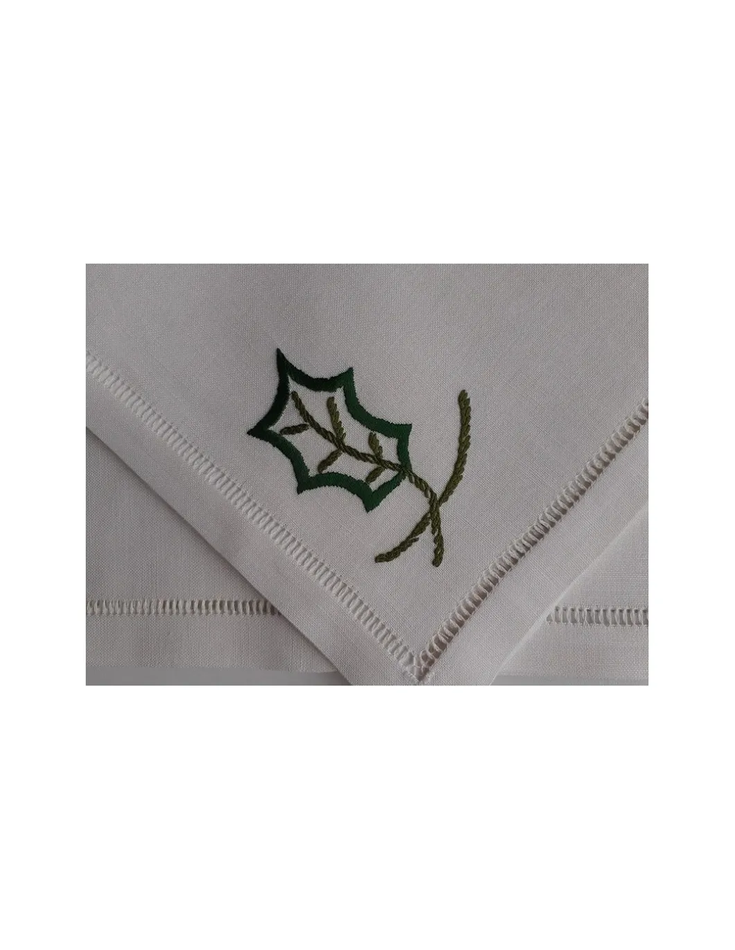 Toalhas de mesa de linho bordada a mão - Toalha de mesa de natal - Bordados da Lixa