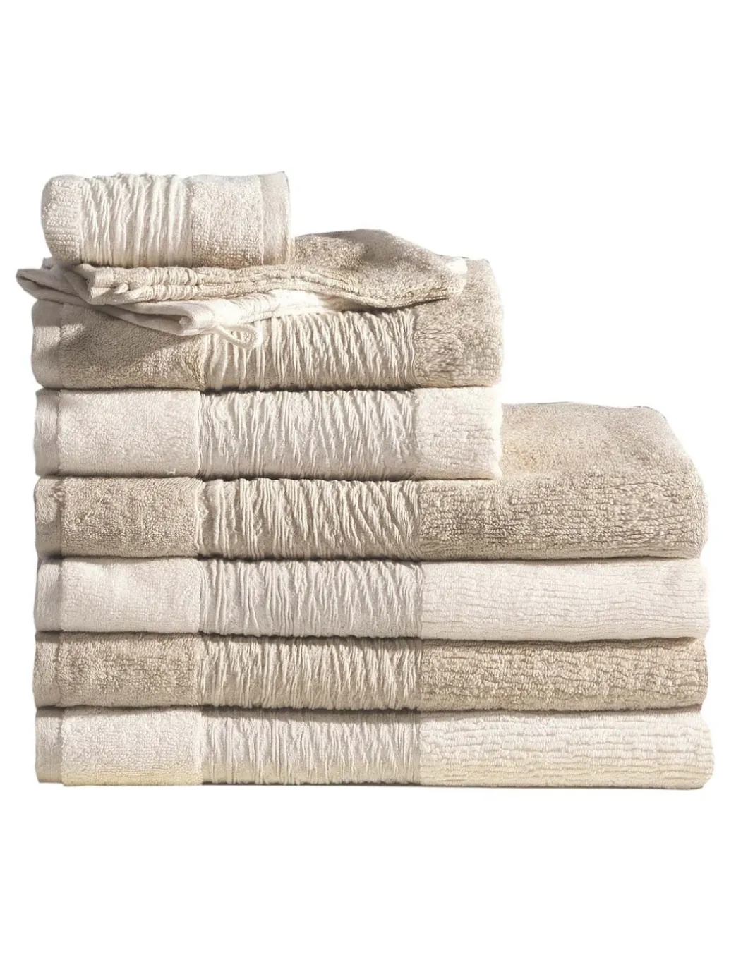 Toalhas nature em algodão natural e linho natural