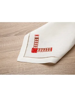 50x50 cm - 1 Guardanapo 100% linho bordado a mão - bordados da lixa