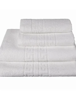 30x50 cm / 48 toalhas brancas hotelaria 100% algodão fio convencional duplo torcido