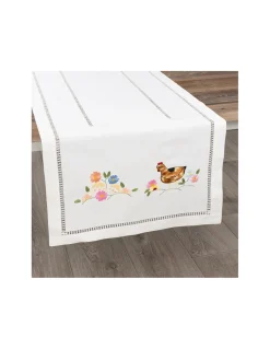 50x180 cm - Caminho de mesa linho - Bordados da Lixa