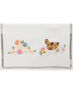 50x180 cm - Caminho de mesa linho - Bordados da Lixa