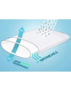 50x70 cm - Fronha Impermeavel almofada com fecho - Protetor de almofada PU