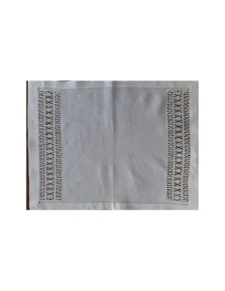 52x37 cm - Individuais de mesa 100% linho bordado a mão - bordados da lixa