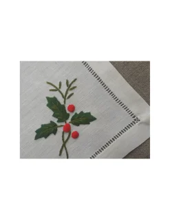 52x37 cm - Individuais de mesa 100% linho bordado a mão - bordados da lixa